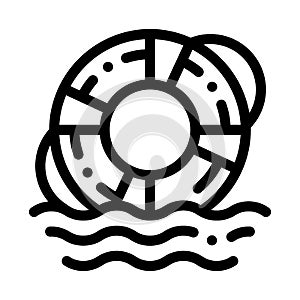 Lifebuoy rescue tool icon vector outline illustration