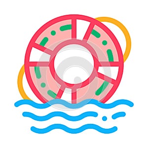 Lifebuoy rescue tool icon vector outline illustration