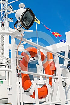 Lifebuoy ring onboard the ship
