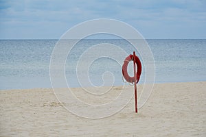 Lifebuoy on a sea background