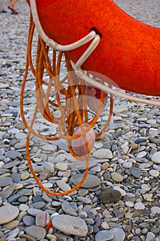 lifebuoy on a sea beach