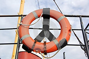 Lifebuoy on ship