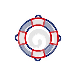 Lifebuoy simple vector icon. Can be used in safety manuals, signage and educational materials related to boating safety, swimming