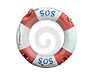 Lifebuoy With SOS Text