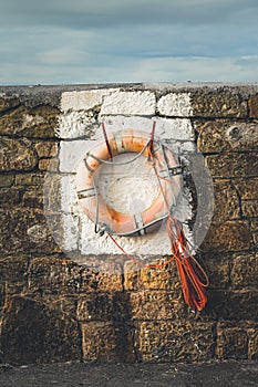 Lifebuoy on the wall