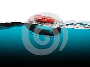 Lifebuoy on water surface