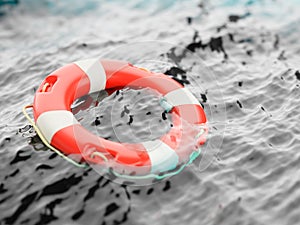 Lifebuoy on water surface