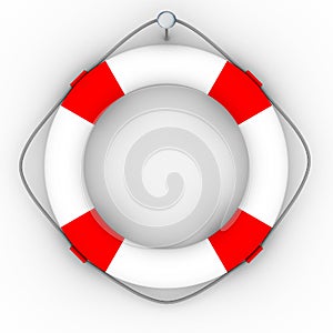 Lifebuoy on a white background