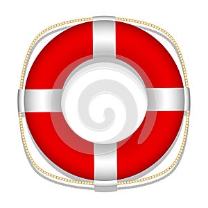 Lifebuoy. White background. Isolated object. Vector Image.