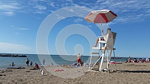A lifeguard on the beach