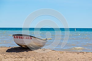 Lifeguard Boat on the Waterfront