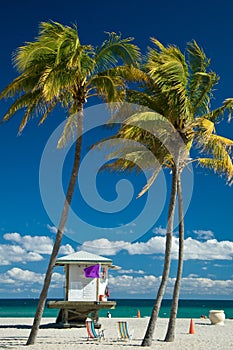 Lifeguard cabin on Miami beach