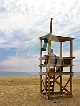 Lifeguard on Cape Cod beach