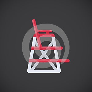 Lifeguard chair flat icon