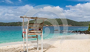 Lifeguard Chair on White Sandy Beach