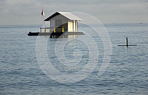 Lifeguard Floating House on a Sea Beach, North Bali, Indonesia,
