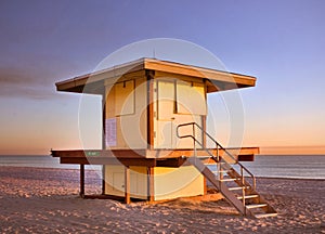 Lifeguard house in Hollywood Beach Florida