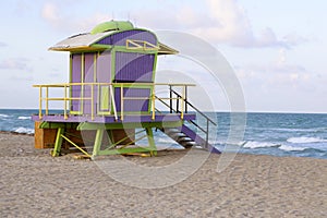 Lifeguard houses in Miami Beach