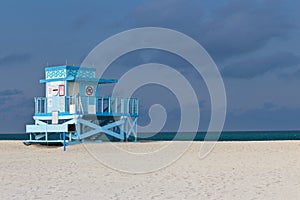 Lifeguard hut on Haulover Park Beach in Florida