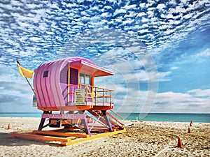 Lifeguard Hut Miami Beach, Florida, USA