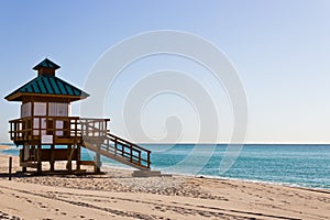 Lifeguard hut in Sunny Isles Beach, Florida