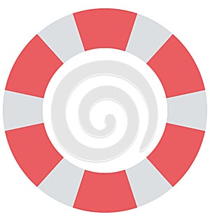 Lifeguard, Lifebuoy Isolated Vector Icon