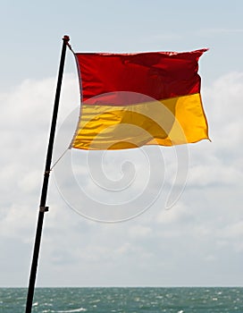 Lifeguard patrolled area flag