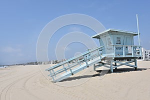 Lifeguard post at Venice Beach, Santa Monica, Los Angeles photo