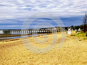 Lifeguard Rescue stand chair near pier