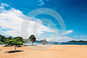 Lifeguard safety observing tower on repulse bay hong kong sunny