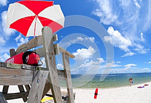 Lifeguard stand at beach