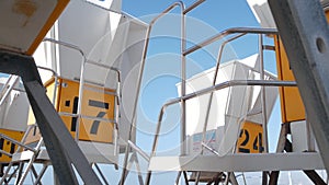 Lifeguard stand or life guard tower for surfing, California ocean beach, USA.