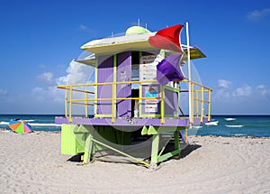 Lifeguard Stand In South Beach Miami