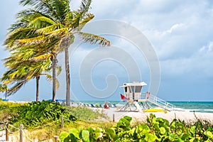 Lifeguard station on the beach in Fort Lauderdale, Florida USA