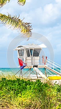 Lifeguard station on the beach in Fort Lauderdale, Florida USA