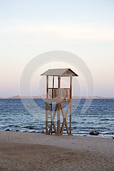 Lifeguard station on the beach, Sharm el Sheikh, Sinai, Egypt