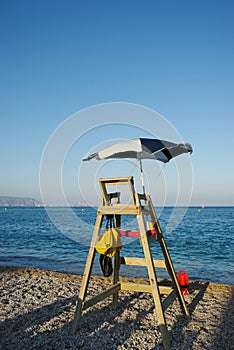 Lifeguard Station On Beach vertical stock photo