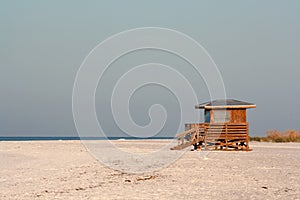Lifeguard station on Lido Beach in winter photo