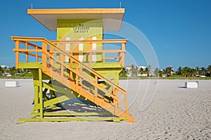 Lifeguard station in Miami Beach, Florida