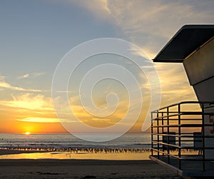 Lifeguard station at Sunset