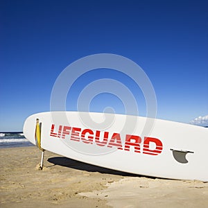 Lifeguard surfboard.