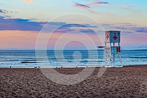 Lifeguard tower on the beach