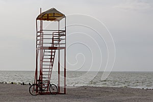 Lifeguard tower on beach
