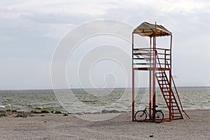 Lifeguard tower on the beach