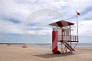 Lifeguard tower on beach, PÃ¤rnu, Estonia