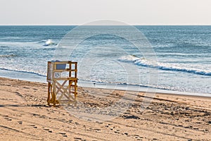 Lifeguard Tower on Beach at the Virginia Beach Oceanfront