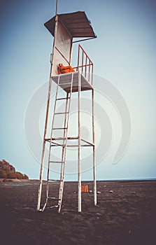 Lifeguard tower chair in Fogo Island, Cape Verde