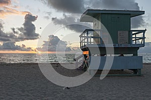 Lifeguard Tower at dawn Miami Beach Florida