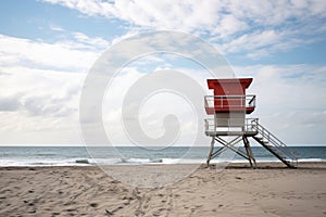 lifeguard tower on an empty beach