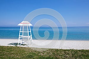 Empty lifeguard tower